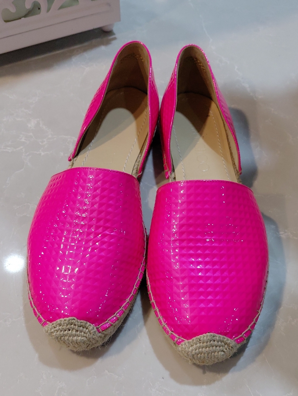 Jimmy Choo Bright Fuchsia Espadrille Flats